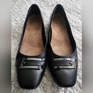 Clarks Blanche West - Black Flats - Size 9